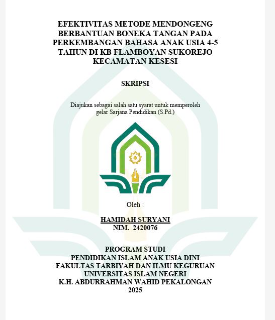 Image of Efektivitas Metode Mendongeng Perbantuan Boneka Tangan Pada Perkembangan Bahasa Anak Usia 4-5 Tahun di KB Flamboyan Sukorejo Kecamatan Kesesi