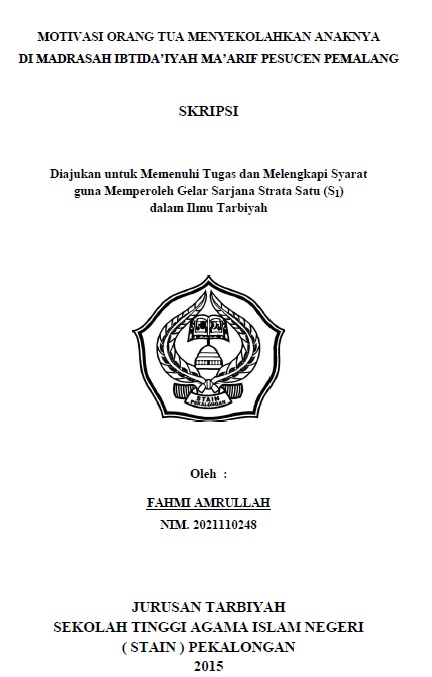 Image of Motivasi Orang Tua Menyekolahkan Anaknya di Madrasah Ibtidaiyah Maarif Pesucen Pemalang