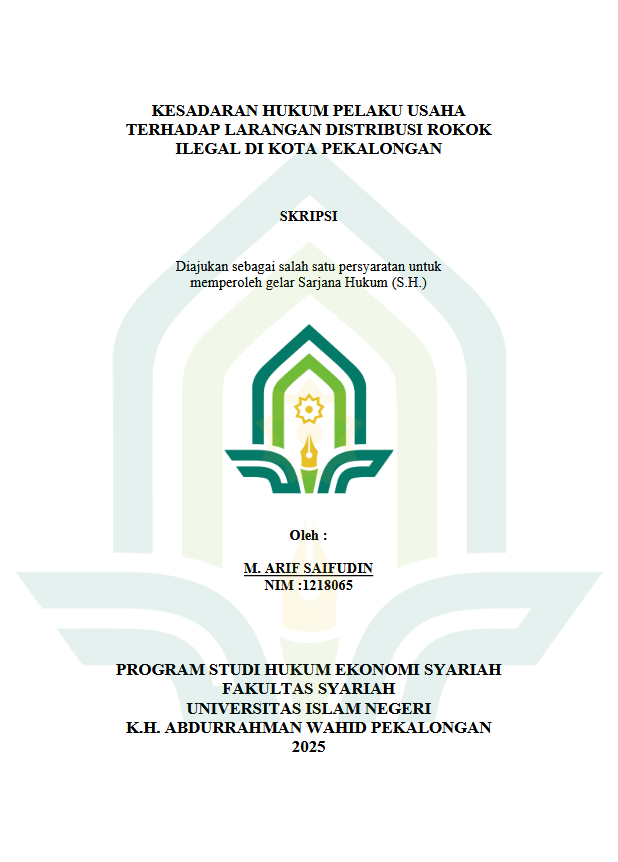 Image of Kesadaran Hukum Pelaku Usaha Terhadap Larangan Distribusi Rokok Ilegal Di Kota Pekalongan