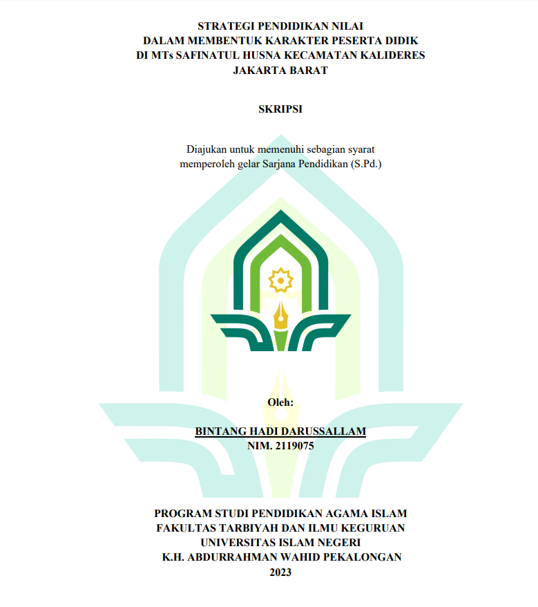 Image of Strategi Pendidikan Nilai Dalam Membentuk Karakter Peserta Didik Di MTs Safinatul Husna Kecamatan Kalideres Jakarta Barat