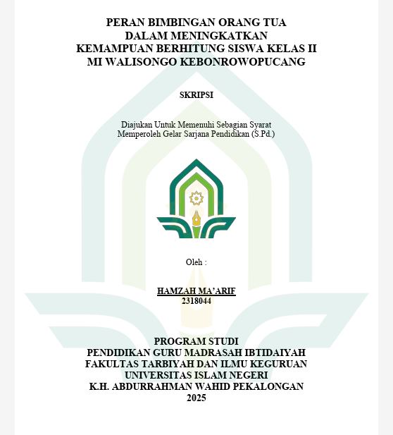 Image of Peran Bimbingan Orang Tua Dalam Meningkatkan Kemampuan Berhitung Siswa Kelas II MI Walisongo Kebonrowopucang