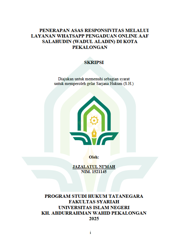 Image of Penerapan Asas Responsivitas Melalui Layanan Whatsapp Pengaduan Online Aaf Salahudin (Wadul Aladin) Di Kota Pekalongan