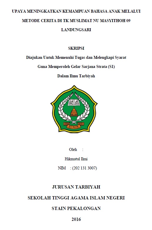 Image of Upaya Meningkatkan Kemampuan Bahasa Anak Melalui Metode Cerita di TK Muslimat NU Masyithoh 09 Landungsari