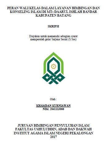 Image of Peran wali Kelas dalam Layanan Bimbingan dan Konseling Islam di MTs Daarul Ishlah Bandar Kabupaten Batang