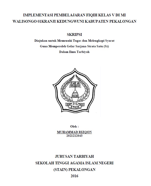 Image of Implementasi Pembelajaran Fiqih Kelas V MI Walisongo 01 Kranji Kedungwuni Kabupaten Pekalongan