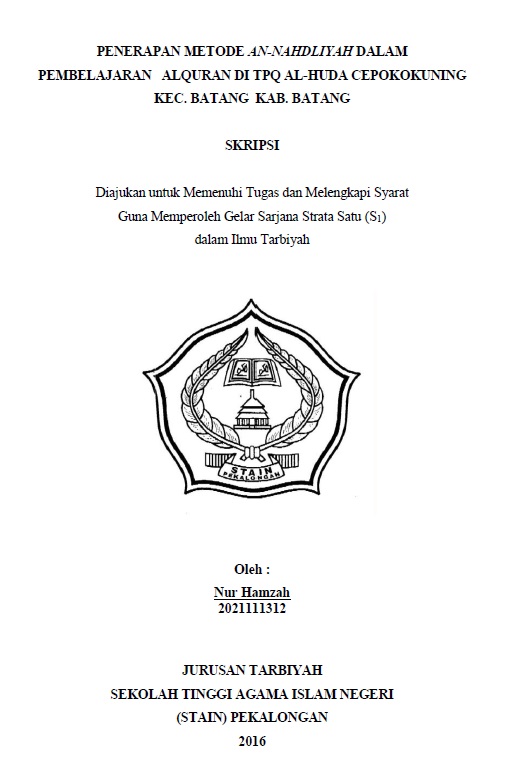 Image of Penerapan Metode an Nahdliyah dalam Pembelajaran al-Qur'an Di TPQ al-Huda Cepoko Kuning Kec. Batang Kab. Batang
